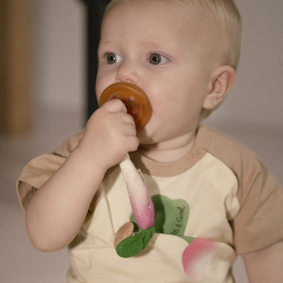 Ramona the Radish Pacifier Clip