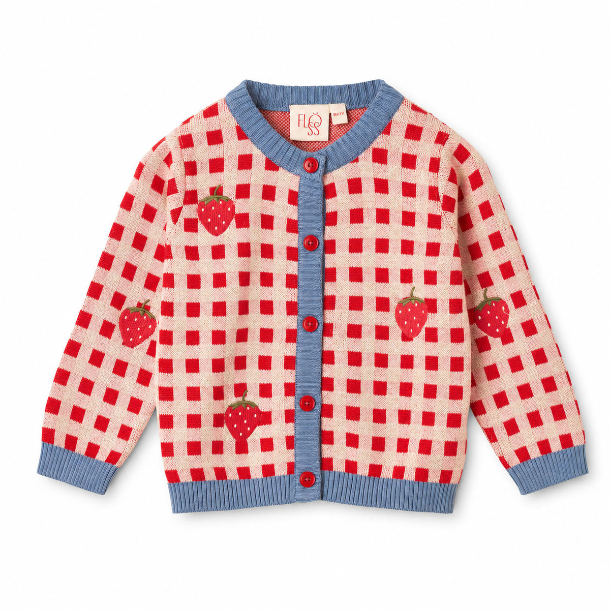 Hollie Cardigan - Berry Red Gingham