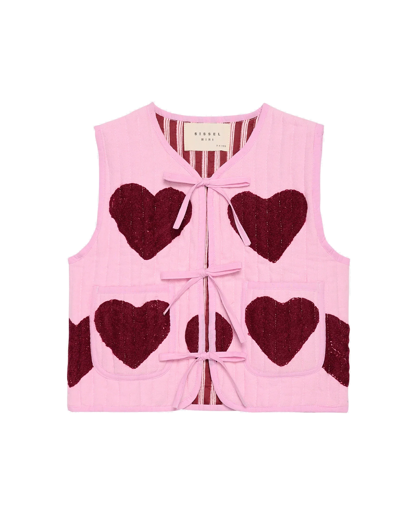 Honey MINI Vest - Burgundy Hearts