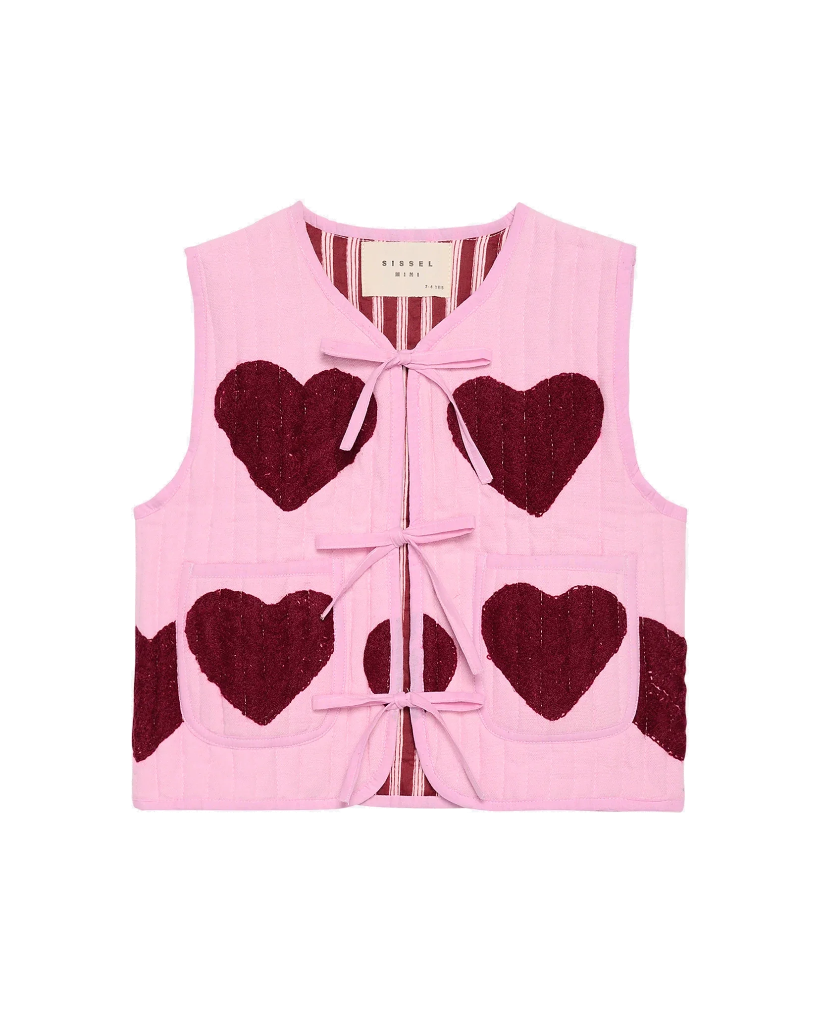 Honey MINI Vest - Burgundy Hearts