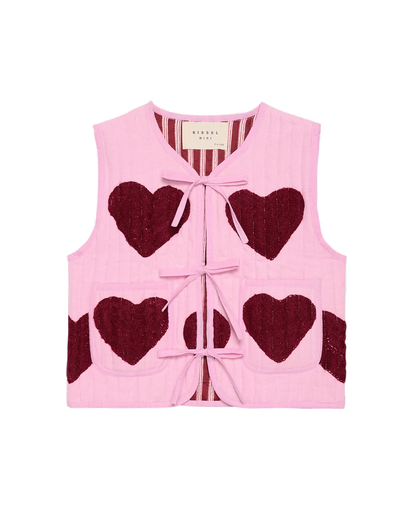 Honey MINI Vest - Burgundy Hearts