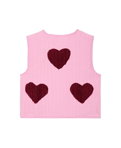 Honey MINI Vest - Burgundy Hearts
