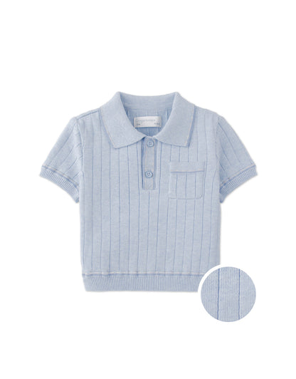 Baby Reiner Polo Shirt with Striped Tipping Accents