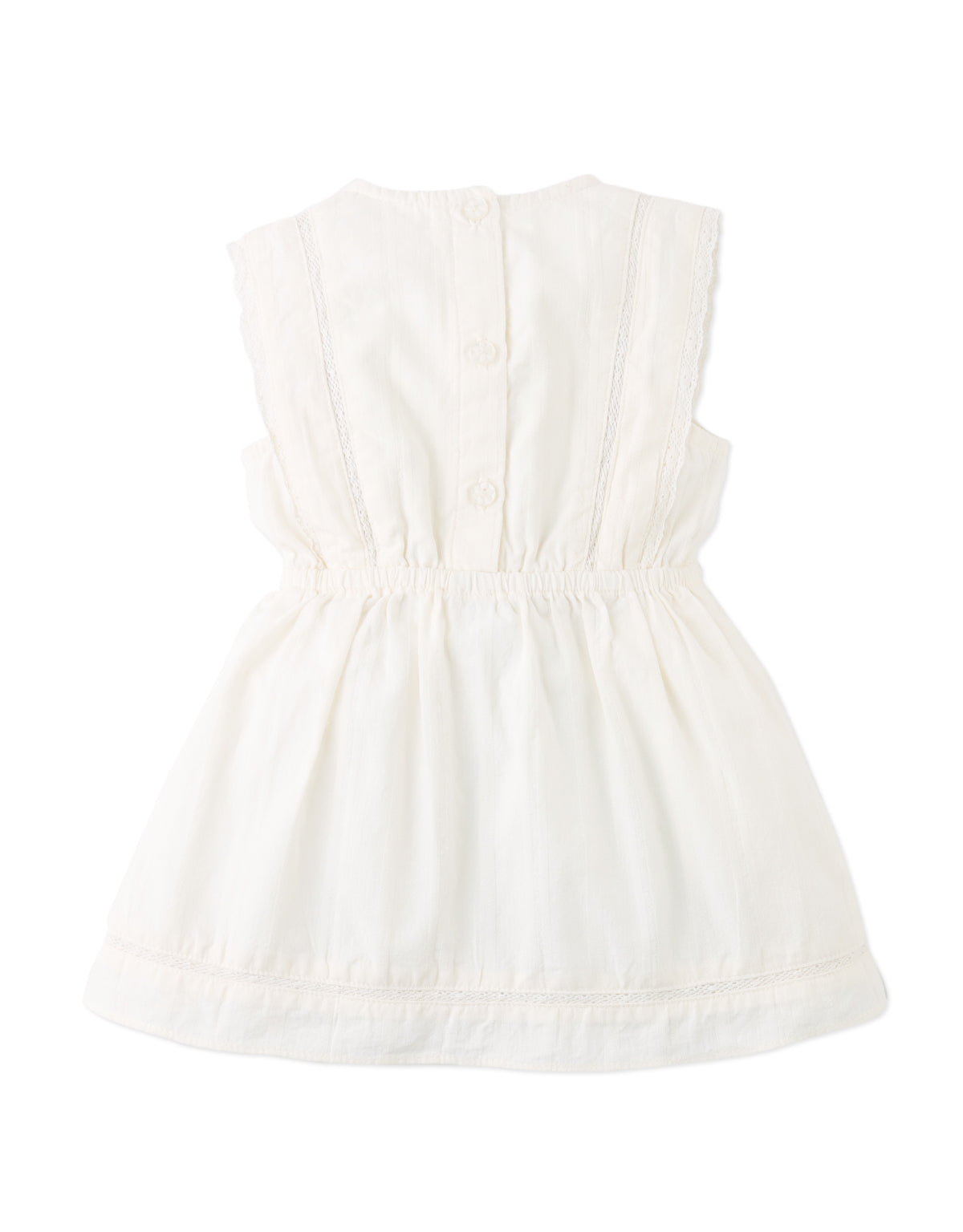 Baby Charlee Cross-Stitch Embroidered Dress with Waist Bows