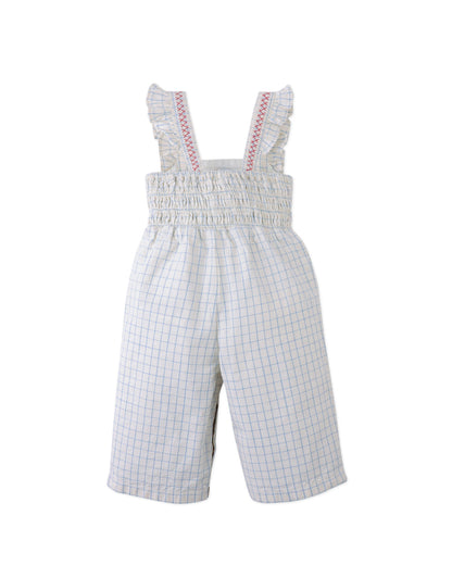 Baby Phoebe Striped Jumpsuit with Ruffles & Embroidered Details