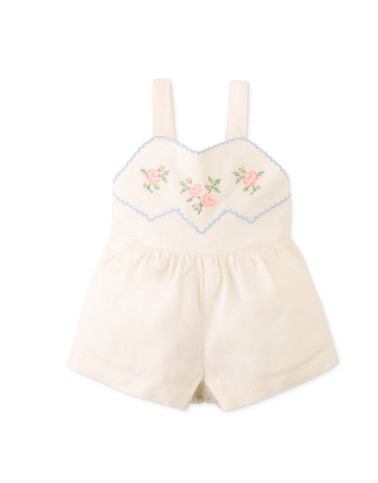 Baby Genny Playsuit with Embroidered Bib