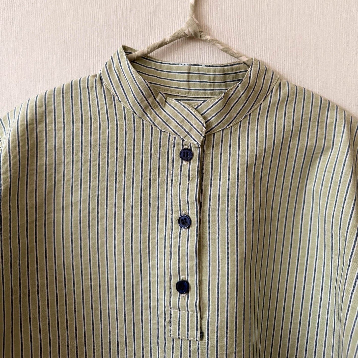 Mao shirt Green Stripes