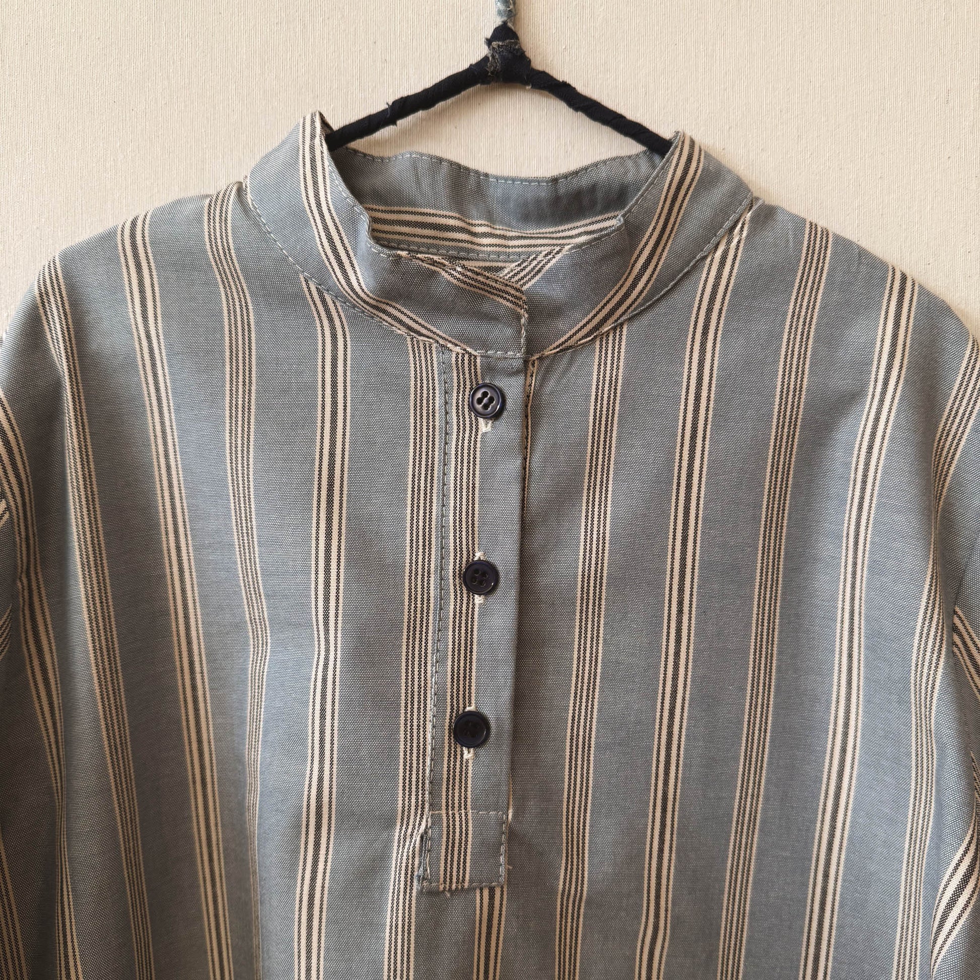 Mao shirt Blue Stripes