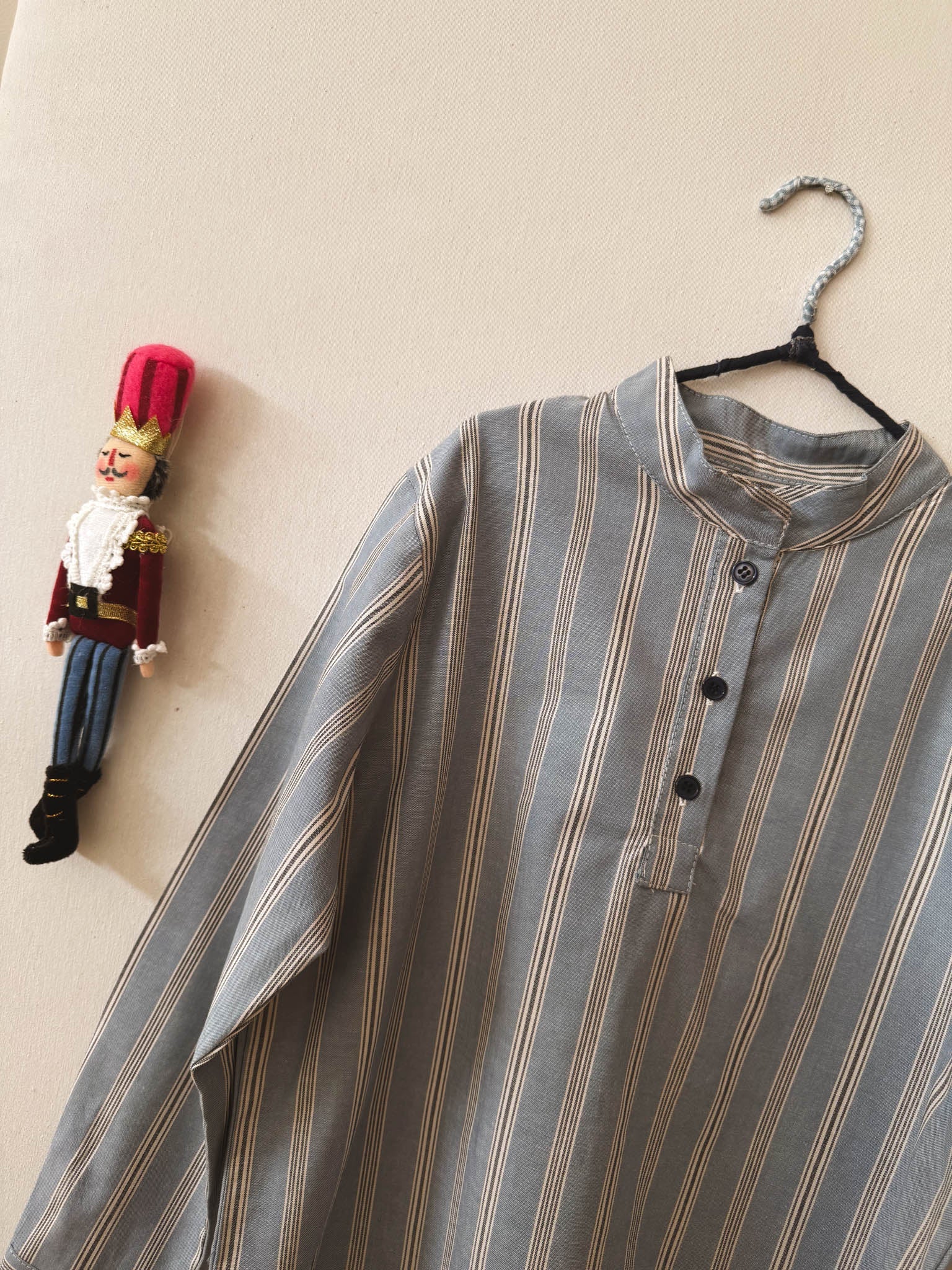 Mao shirt Blue Stripes