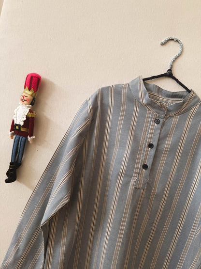 Mao shirt Blue Stripes