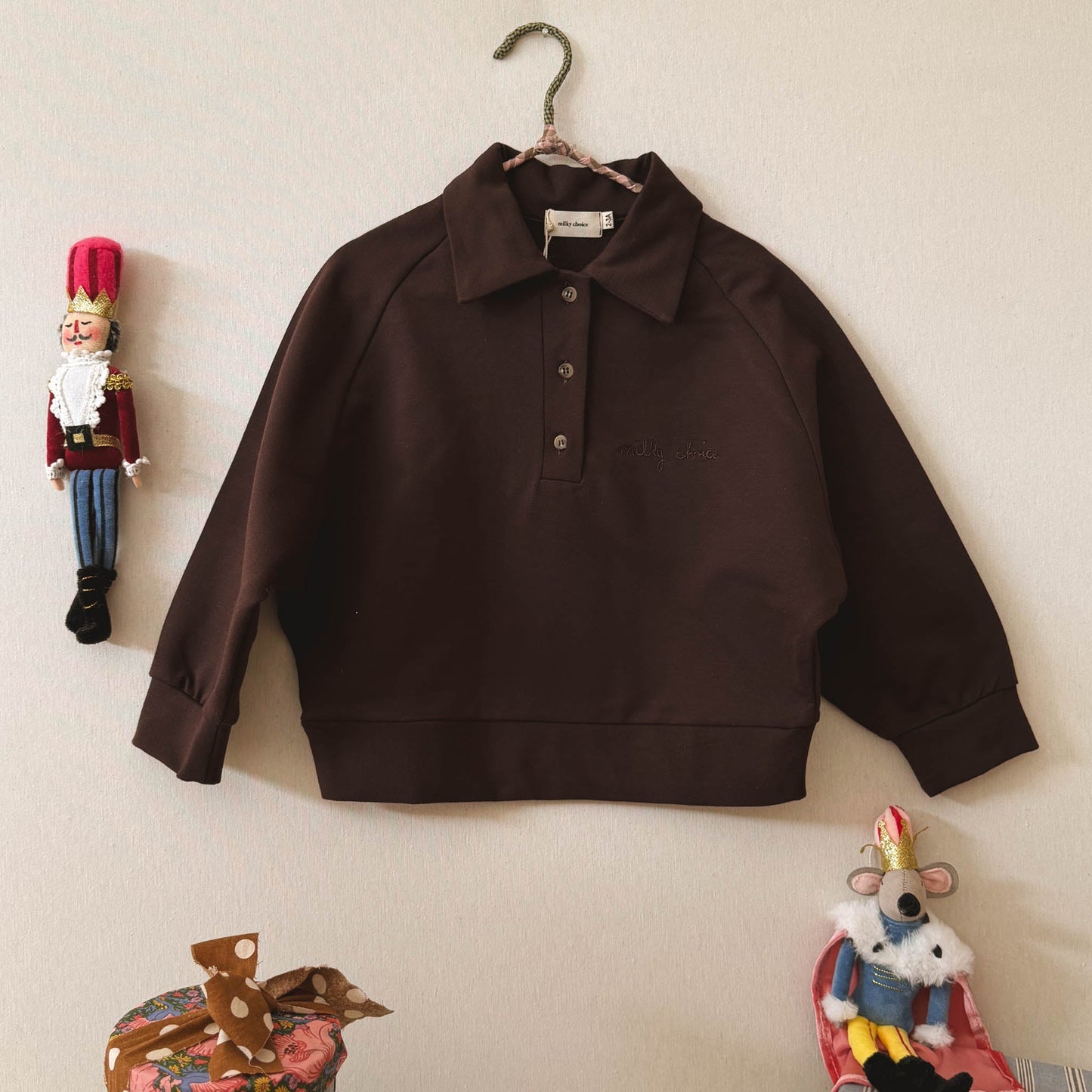 Sweat Polo Shirt Brown