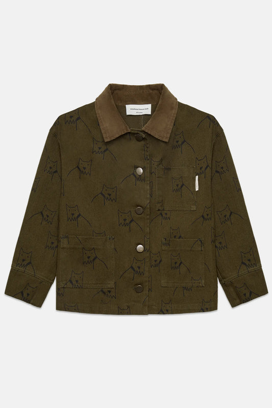City dog all over canvas jacket