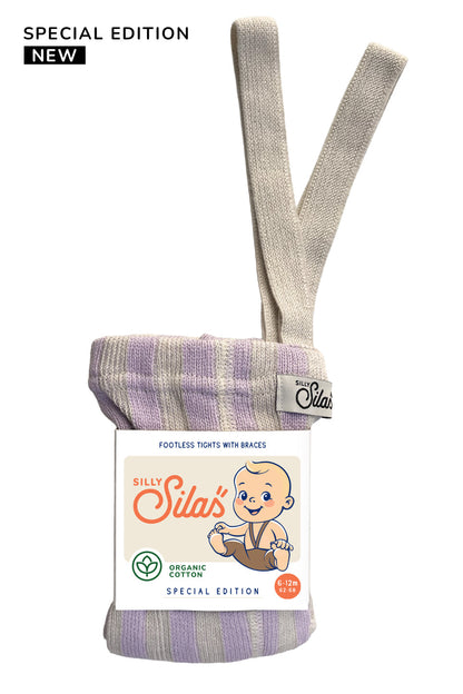 Footless Special Lavender x Cream Striped