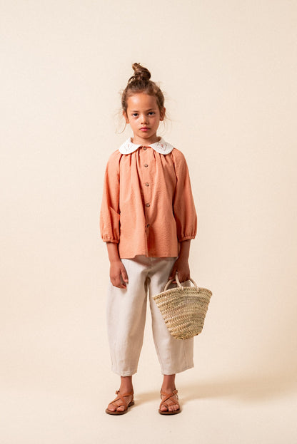 Pantalón baggy linen natural niña