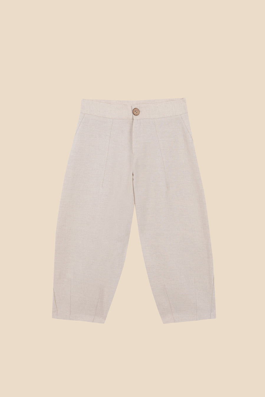 Pantalón baggy linen natural niña