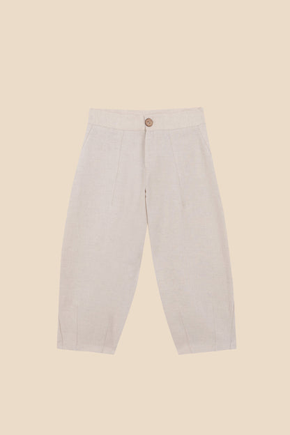 Pantalón baggy linen natural niña