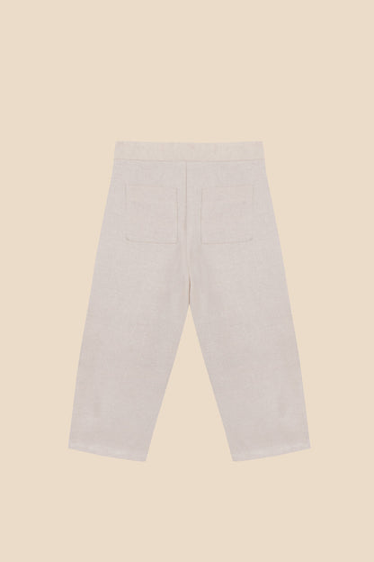 Pantalón baggy linen natural niña