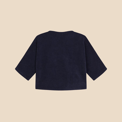 Kimono Blouse Terry Knit Navy