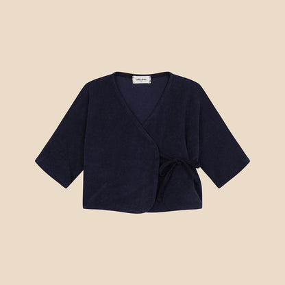 Kimono Blouse Terry Knit Navy