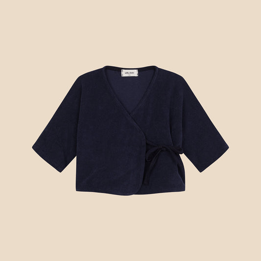 Kimono Blouse Terry Knit Navy