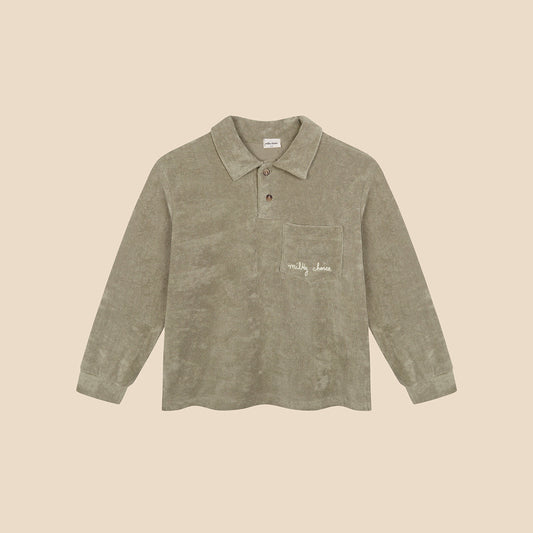 Polo Long Matcha Green Terry Knit