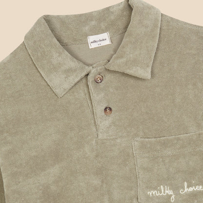 Polo Long Matcha Green Terry Knit