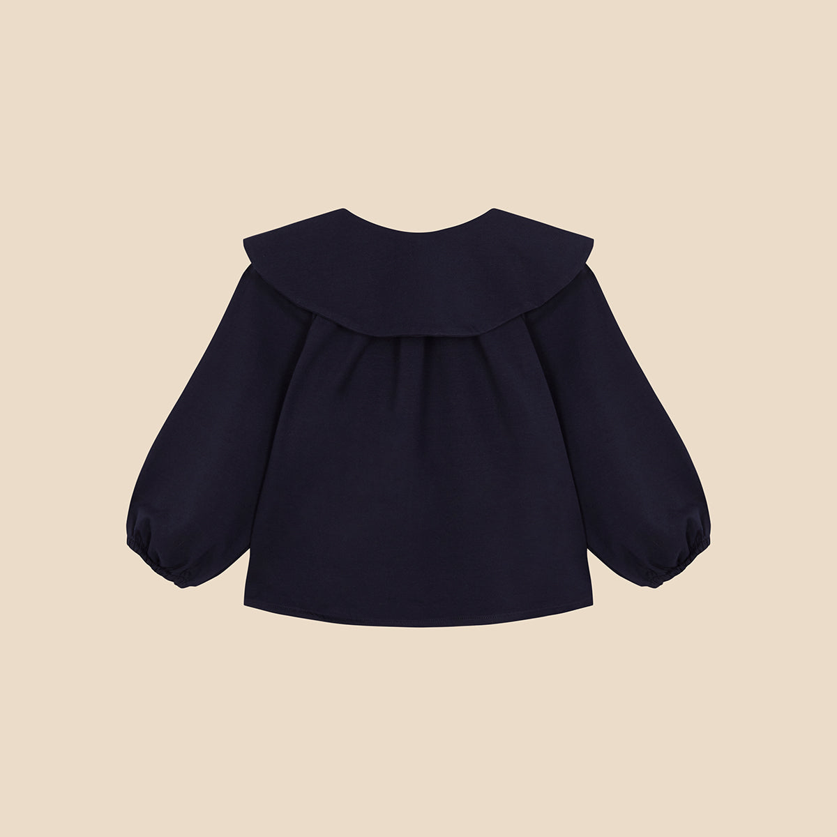 Lapel Collar Blouse Navy Knit