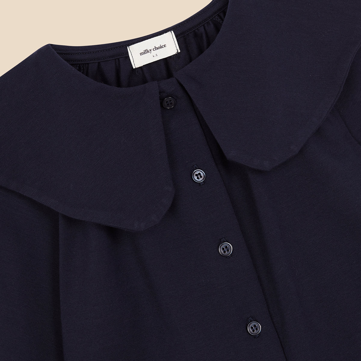 Lapel Collar Blouse Navy Knit