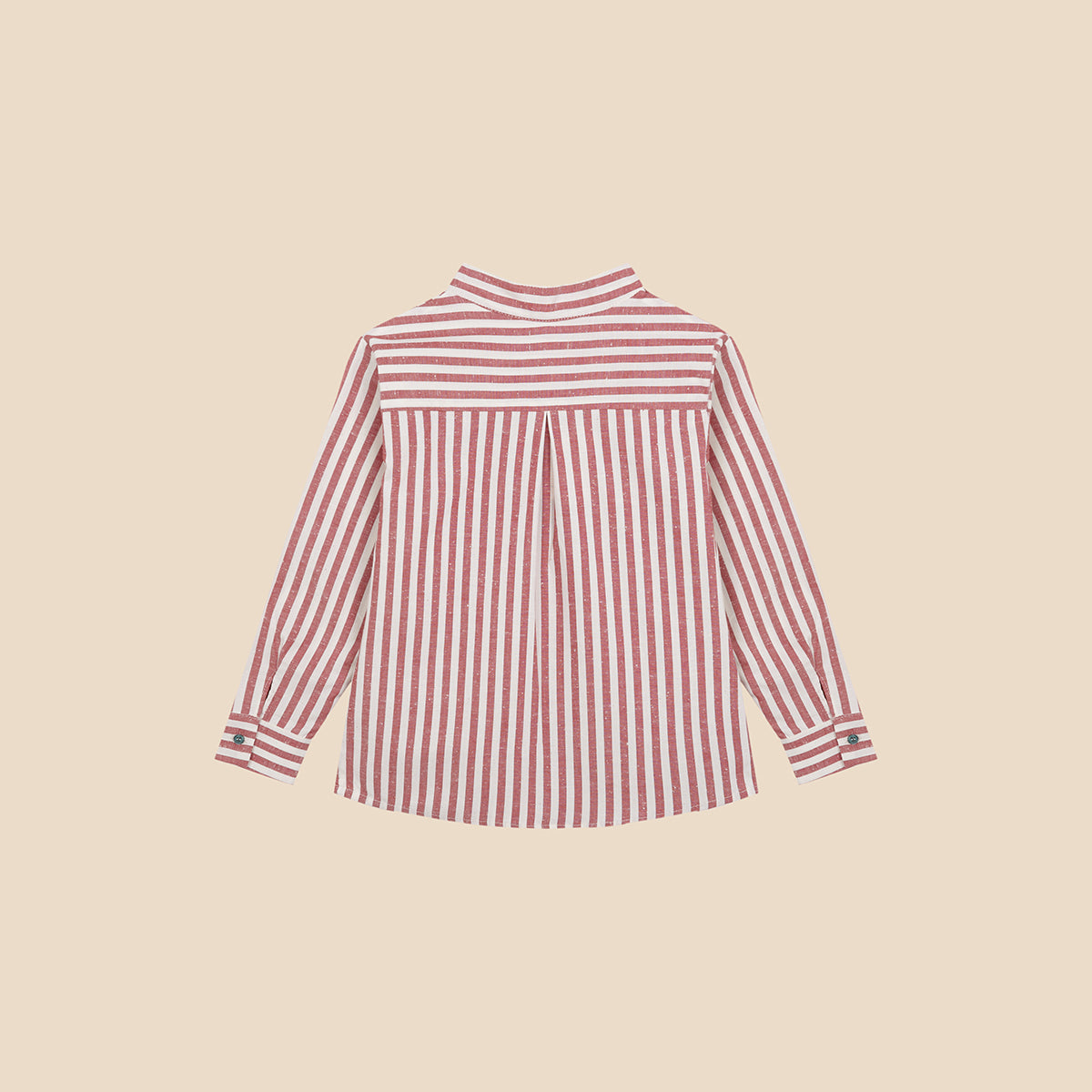 Mao Shirt Stripes Bordeaux