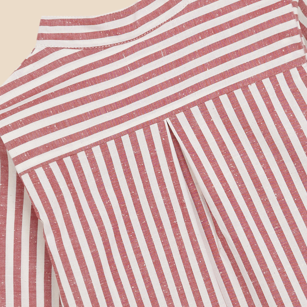Mao Shirt Stripes Bordeaux