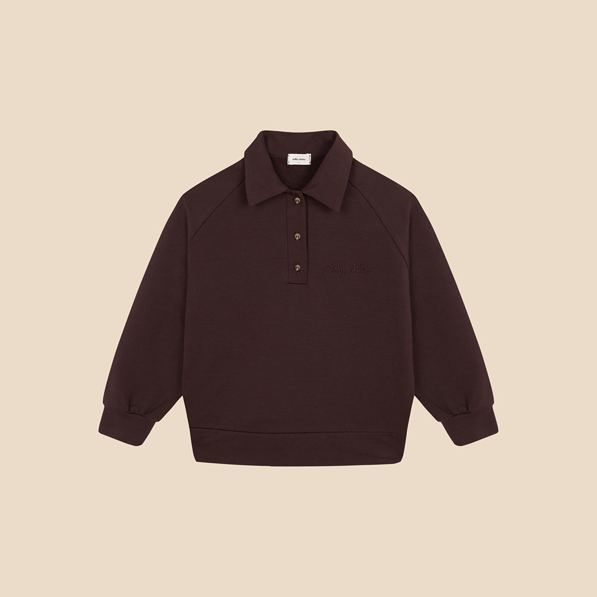 Sweat Polo Shirt Brown