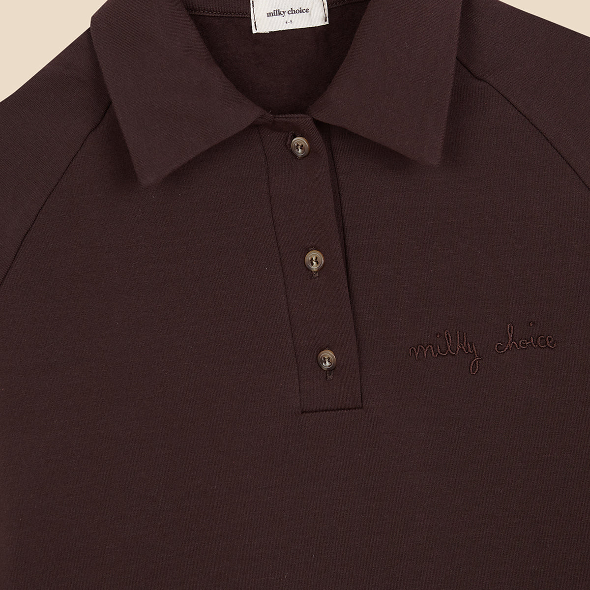 Sweat Polo Shirt Brown