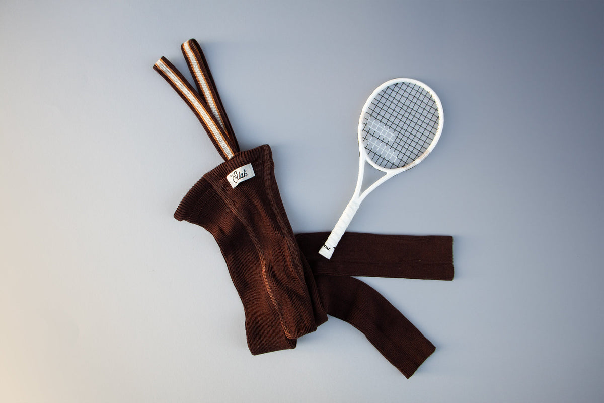 Footless Chocolate Brown Striped