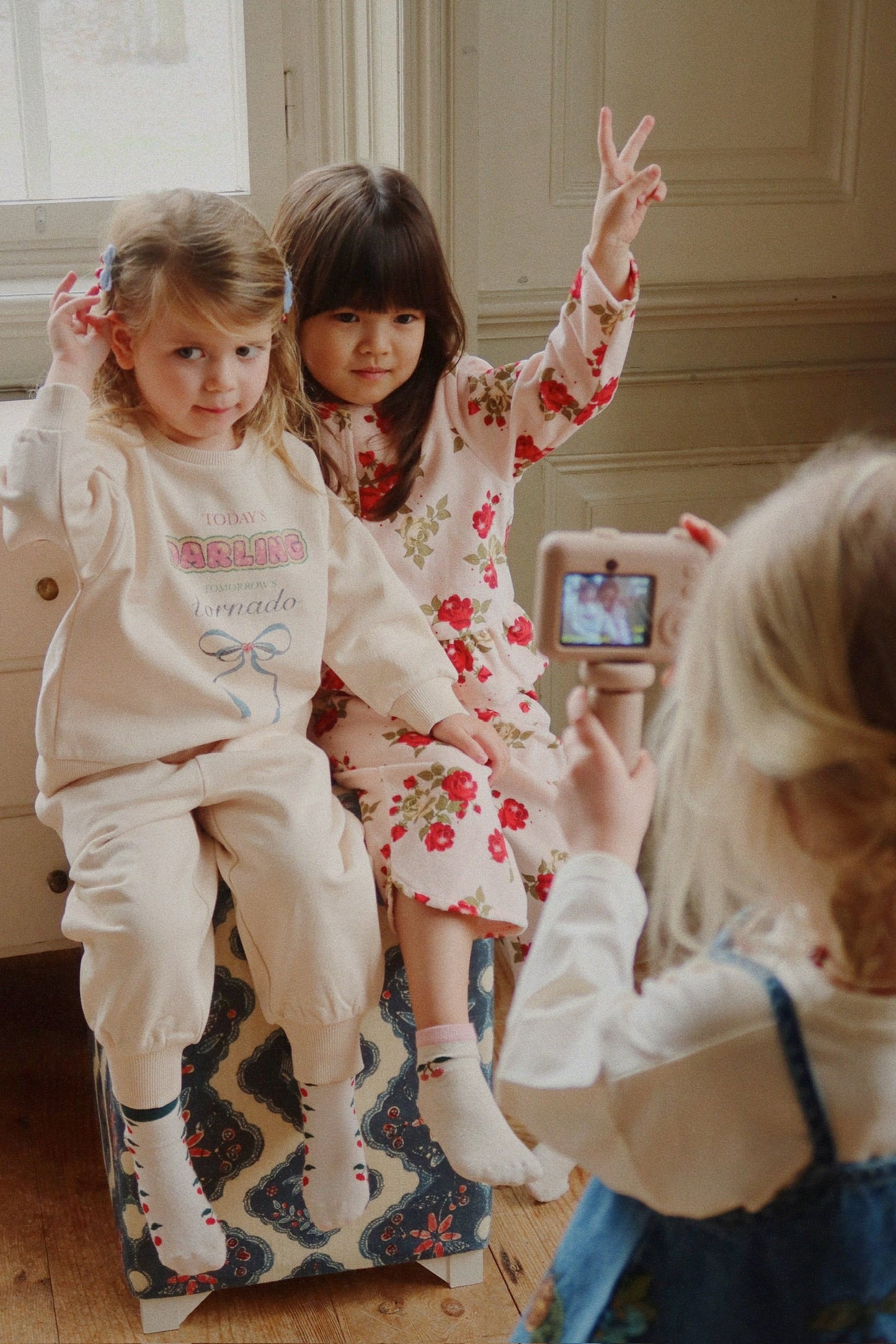 2 PACK JAQUARD SOCKS - cherry mix