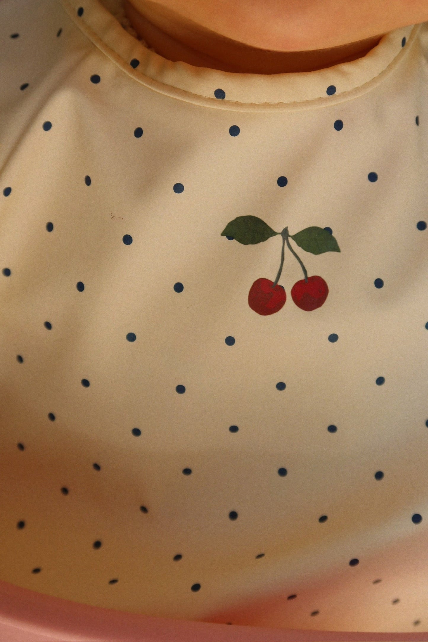 2 PACK DINNER BIB WITH SLEEVES - navy dot/rain washed