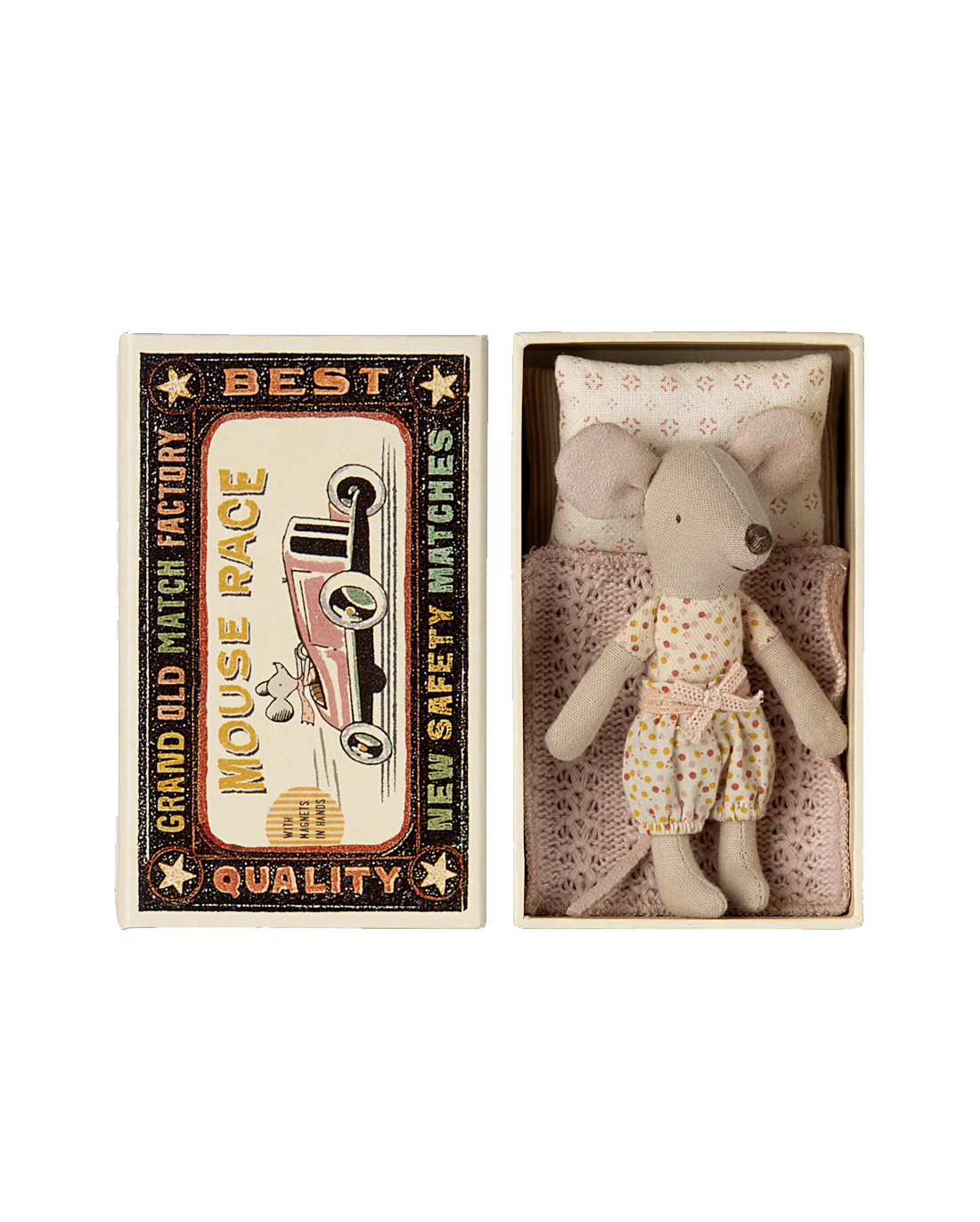 Little sister mouse in matchbox