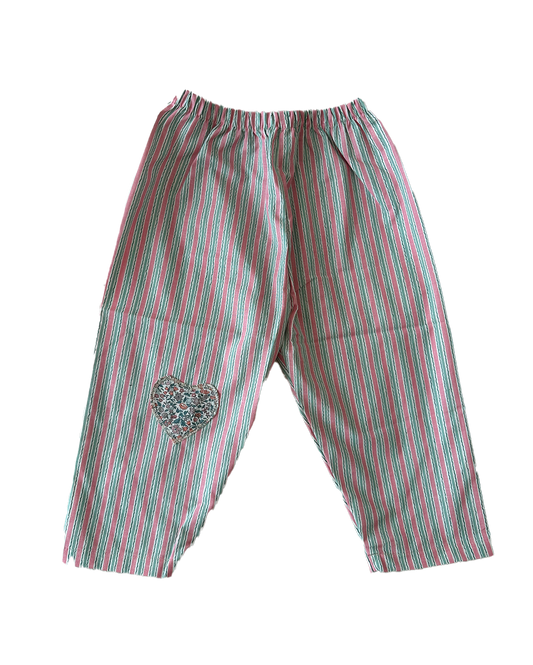 Barnekammer Pants Stripe & Heart Pink