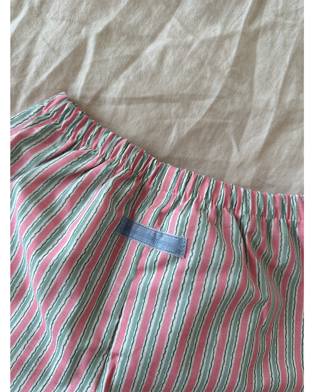 Barnekammer Pants Stripe & Heart Pink