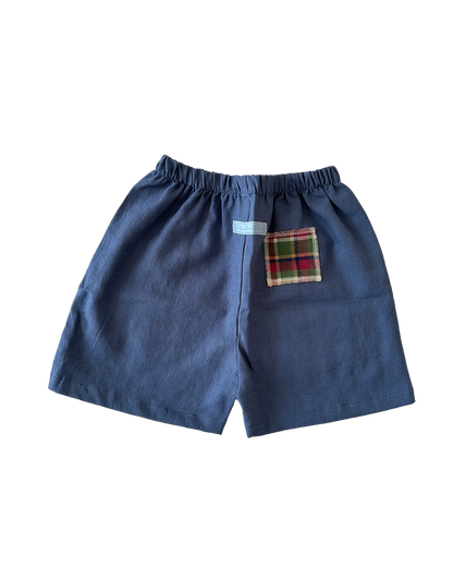 Barnekammer Shorts Blue Plaid Pocket