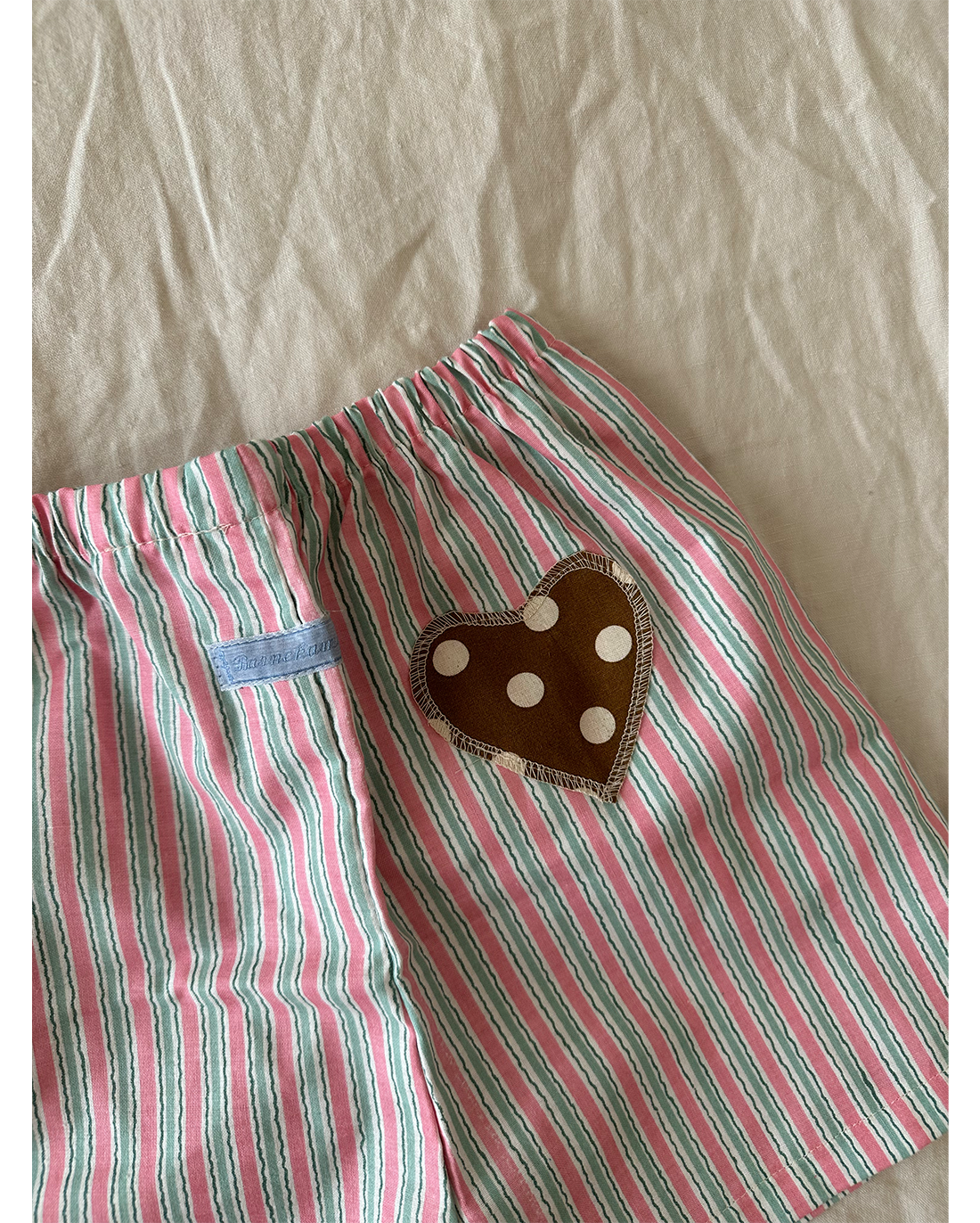 Barnekammer Shorts Striped Pink Heart