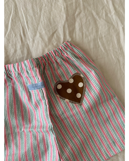 Barnekammer Shorts Striped Pink Heart