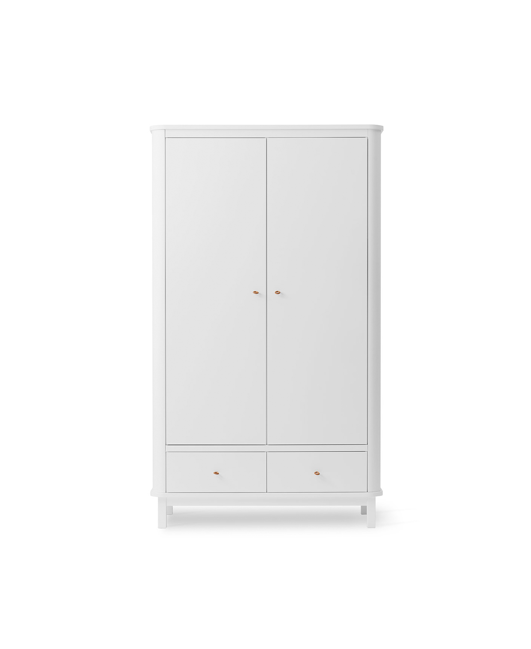 Wood wardrobe 2 door, white