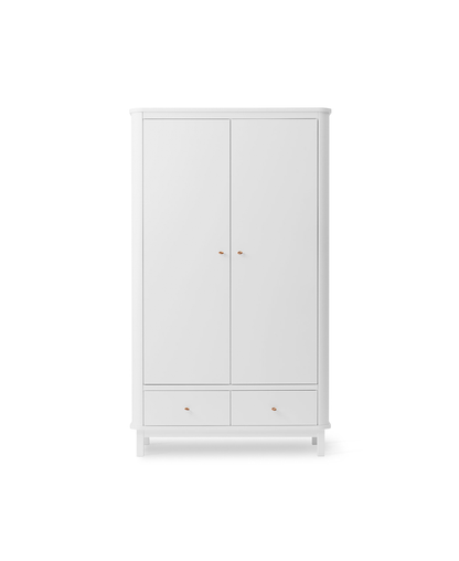 Wood wardrobe 2 door, white