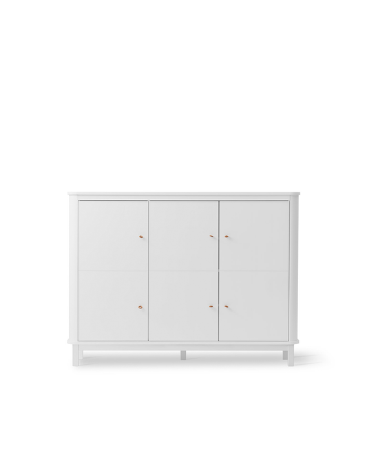 Wood multi cupboard 3 doors, white