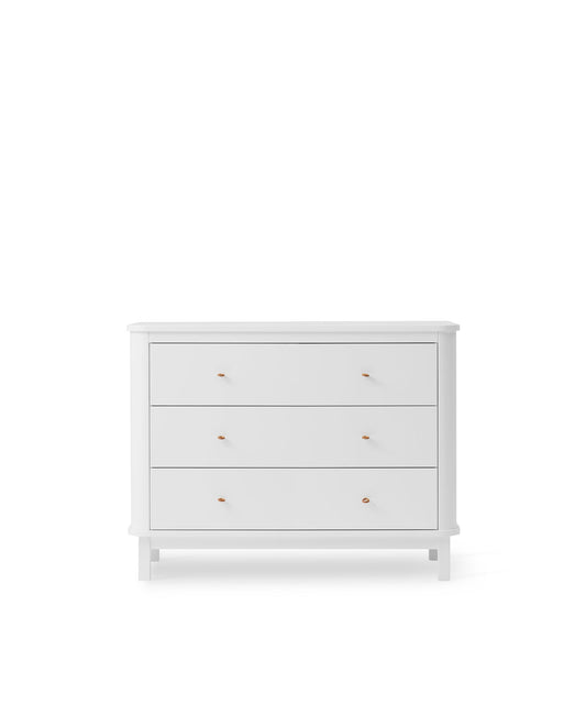 Wood dresser 3 drawers, white