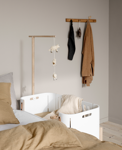Wood Co-sleeper incl. bench conversion, white/oak