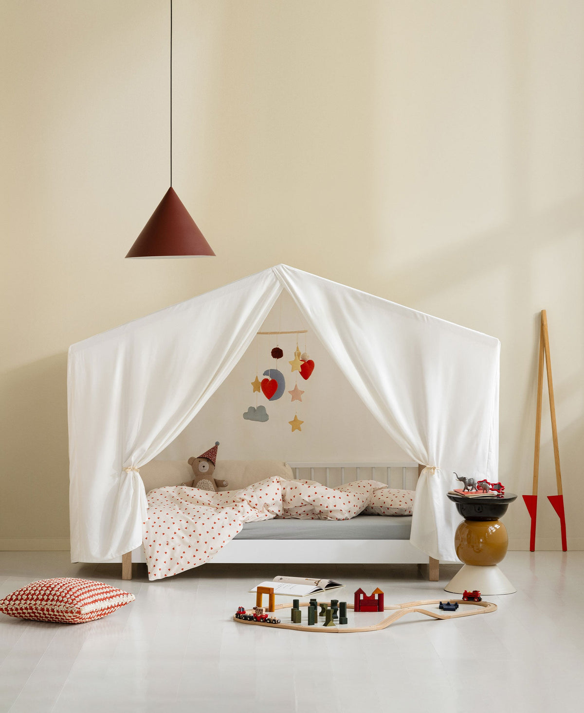 Wood Original house bed, white/oak