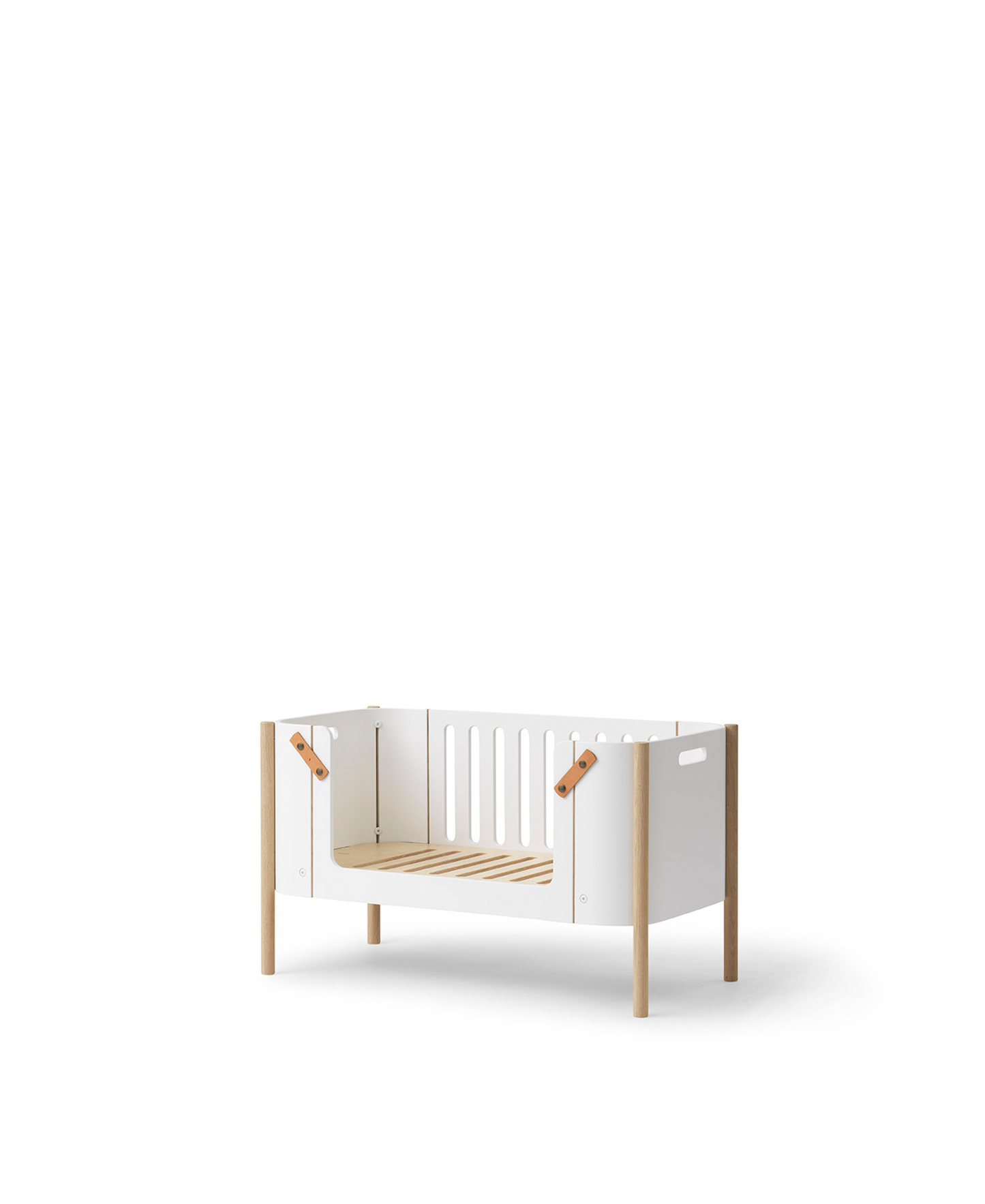 Wood Co-sleeper incl. bench conversion, white/oak