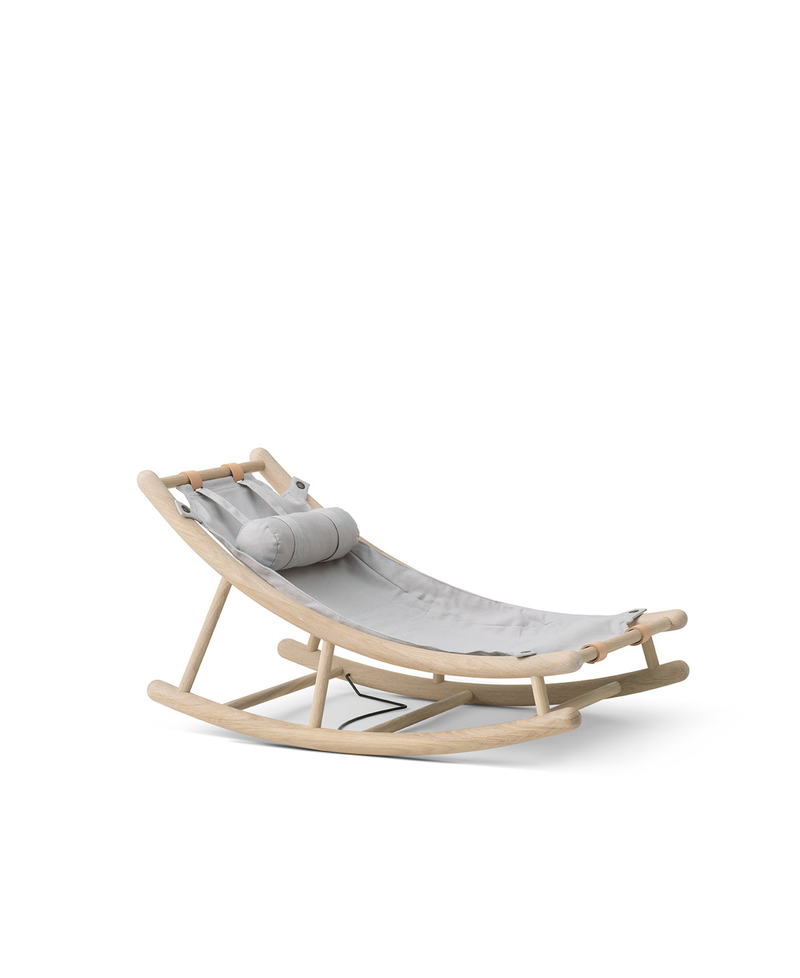 Wood toddler rocker, oak/grey