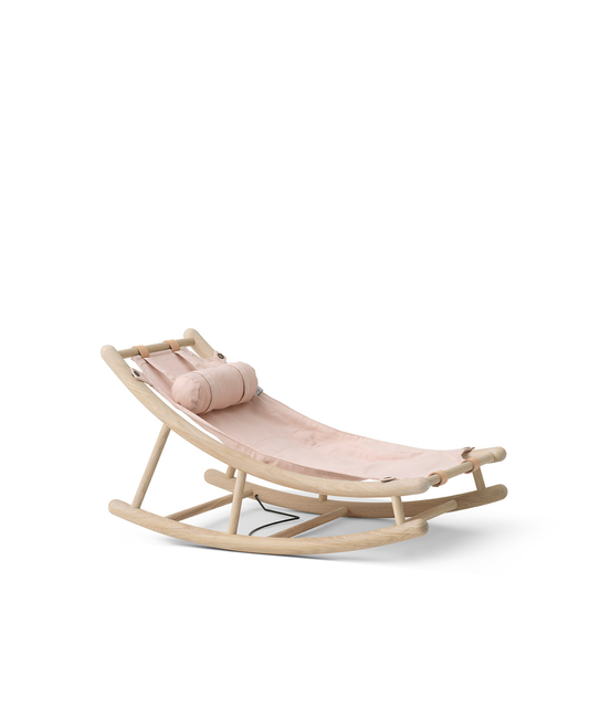 Wood toddler rocker, oak/rose